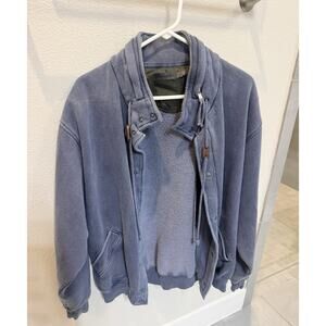 Calvin‎ Klein Sport Men’s Blue Full Zip Sweater Casual Fleece Jacket Y2K